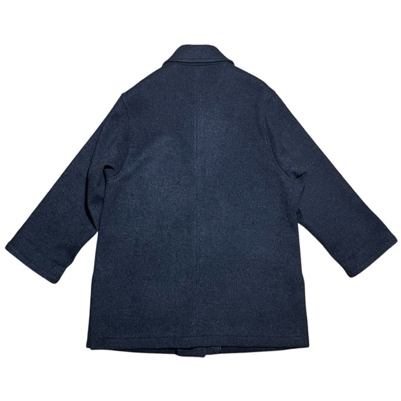 Lodenfrey 100% Virgin Wool Overcoat In Charcoal Gray With Hunter Green Accents - Picture 11 of 16